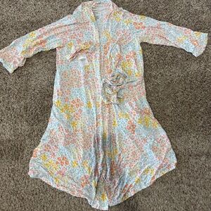 Posh Peanut Floral Robe in Pink, Yellow & Blue